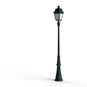 уличный фонарный столб с корпусом под патину и стеклянным плафоном