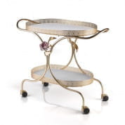 Peony pink & gold tea trolley тележка, Villari