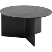 AB681-A365-AH25 Hay Slit круглый деревянный стол большого диаметра из чёрного лакированного дуба