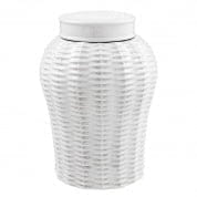 110851 Vase Fort Meyers white ceramic rattan L керамика Eichholtz