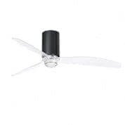 32040-10 MINI TUBE FAN LED Shiny black/transparent ceiling FAN LED with DC motor люстра с вентилятором Faro barcelona