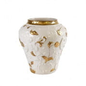 Taormina small vase - white & gold ваза, Villari