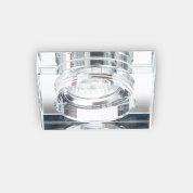 встраиваемый потолочный светильник квадратный прозрачный корпус из стекла