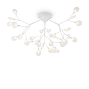 потолочный светильник с белыми плафонами на металлических стержнях