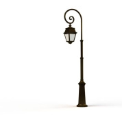 уличный фонарный столб с плафоном на изогнутой стойке