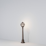 ландшафтный фонарь в цвете золото антик с декоративной решеткой