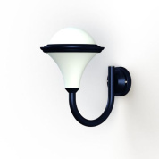 настенное бра с матовым купольным плафоном и синим основанием