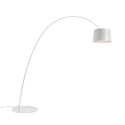 арочный торшер с широким плафоном белого цвета