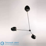 &quot;Spider&quot; wall lamp 3 fixed arms настенный светильник Serge Mouille AR3B