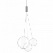 подвесной светильник с тремя прозрачными стеклянными шарами