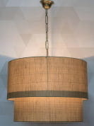 Double Drum Tan Pendant - 18 Inches подвесной светильник FOS Lighting DoubleFabric-18-HL1