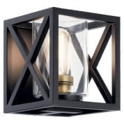 Moorgate 7" 1 Light Wall Sconce with Clear Glass Black настенный светильник 55063BK Kichler
