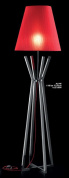 торшер с конусным текстильным абажуром на трёхопорной стойке