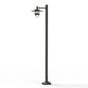 уличный фонарный столб с тёмно-серой опорой и стеклянным плафоном