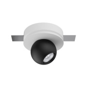 встраиваемый потолочный спот с чёрным корпусом и матовым рассеивателем