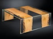 VENEZIA Квадратный журнальный столик из дерева и стекла VGnewtrend