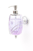 настенный диспенсер для жидкого мыла с фиолетовым стеклянным резервуаром