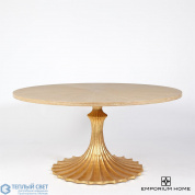 Flute Table 60 Cerused Oak Top w/34 Gold Leaf Base Global Views стол