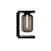 уличный накладной светильник тёмного цвета с декоративной вставкой