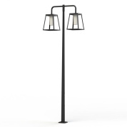 уличный фонарь черного цвета с двойными плафонами