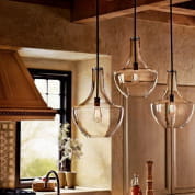 Everly 19.75" 1 Light Bell Pendant Clear Glass Olde Bronze подвесной светильник 42046OZ Kichler