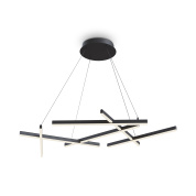 подвесной светильник черного оттенка с перекрещенными линейными элементами