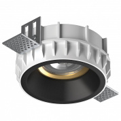 встраиваемый потолочный светильник круглый серо-хромированный