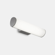 уличный настенный светильник антрацитового цвета с цилиндрическим корпусом и направленным светом