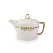 Dressage white & gold teapot чайник, Villari