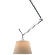 подвесной светильник на шарнирной опоре с конусным текстильным плафоном