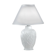 настольная лампа с белым абажуром на керамическом основании