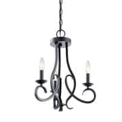 Ania 3 Light Convertible Chandelier Black люстра 52243BK Kichler