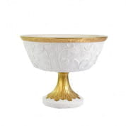 Taormina white & gold footed fruit bowl 0007102-702 чаша, Villari
