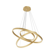 подвесной светильник с тремя пересекающимися кольцами цвета латунь