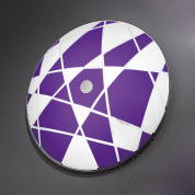 потолочный светильник с тремя лампами и фиолетовым геометрическим абажуром