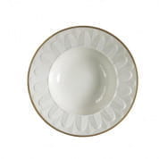 Peacock white & gold rim soup plate тарелка, Villari