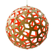 381 Coral David Trubridge Сферический подвесной светильник из фанеры красного оттенка