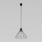 подвесной светильник с коническим каркасным плафоном из металлических прутьев