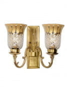 Rectangular Brass With Smoke Cut Glass Double Wall Sconce бра FOS Lighting Recta-PlMoom-WL2