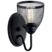 Voclain 1 Light Wall Sconce with Mesh Shade Black настенный светильник 52274BK Kichler