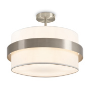 потолочный светильник с матовым дисковым плафоном и акцентным никелевым кольцом