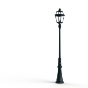 уличный фонарный столб зелёного цвета с прозрачным плафоном