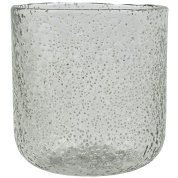 подсвечник цилиндрический из прозрачного стекла с пузырьками воздуха внутри