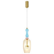 подвесной светильник с вытянутым плафоном из цветного стекла