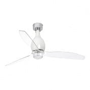 32020-9 MINI ETERFAN LED Shiny white/transparent ceiling fan with DC motor люстра с вентилятором Faro barcelona