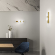 05732OLXXXXBB Elesi luce Boma AP 2L G9 современный настенный светильник на два плафона золотой