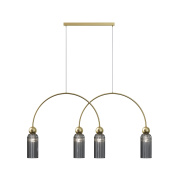 трехплафонный подвесной светильник на дугообразной раме с серыми плафонами