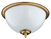 двухламповый потолочный светильник с куполообразным стеклянным плафоном