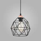 подвесной светильник с геометрическим каркасным плафоном из металлических прутьев