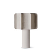 прикорпоративный настольный светильник с цилиндрическим плафоном серого цвета